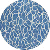 Piper Looms Chantille Geometric ACN1024 Blue Machine Washable Area Rug Round Main Image