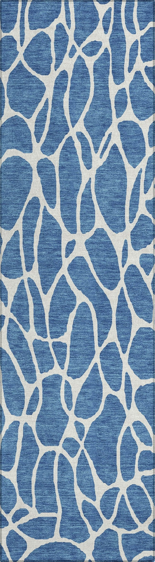 Piper Looms Chantille Geometric ACN1024 Blue Machine Washable Area Rug Runner Main Image