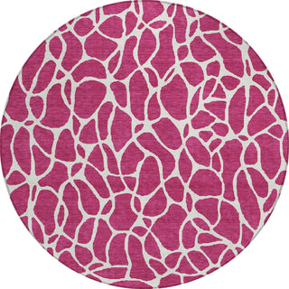 Piper Looms Chantille Geometric ACN1024 Blush Machine Washable Area Rug Round Main Image