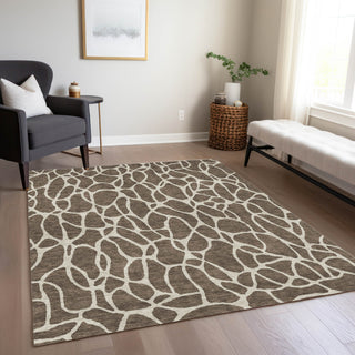 Piper Looms Chantille Geometric ACN1024 Fudge Machine Washable Area Rug Lifestyle Image Feature