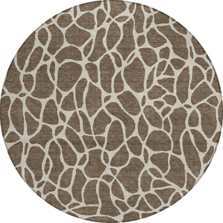 Piper Looms Chantille Geometric ACN1024 Fudge Machine Washable Area Rug Round Main Image