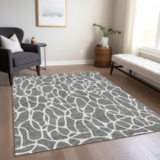 Piper Looms Chantille Geometric ACN1024 Gray Machine Washable Area Rug Lifestyle Image Feature