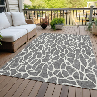 Piper Looms Chantille Geometric ACN1024 Gray Machine Washable Area Rug Outdoor Lifestyle Image Feature