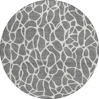 Piper Looms Chantille Geometric ACN1024 Gray Machine Washable Area Rug Round Main Image