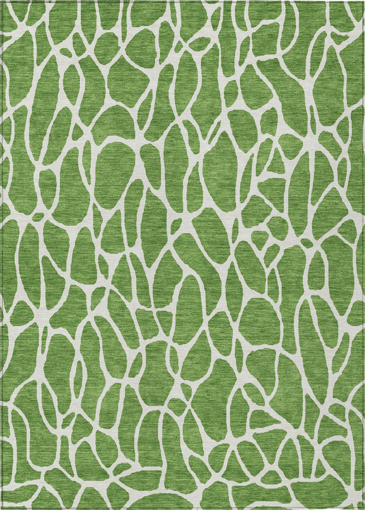 Piper Looms Chantille Geometric ACN1024 Green Machine Washable Area Rug main image