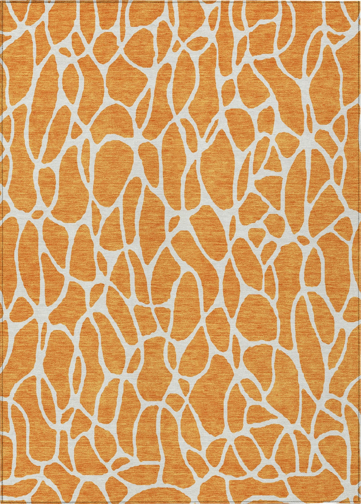 Piper Looms Chantille Geometric ACN1024 Orange Machine Washable Area Rug main image