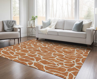 Piper Looms Chantille Geometric ACN1024 Paprika Machine Washable Area Rug Lifestyle Image Feature