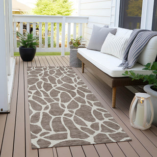 Piper Looms Chantille Geometric ACN1024 Taupe Machine Washable Area Rug Runner Outdoor Lifestyle Image Feature
