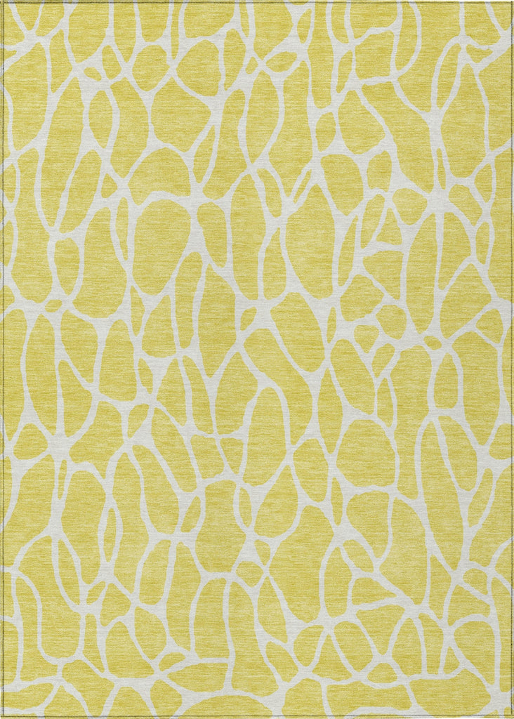 Piper Looms Chantille Geometric ACN1024 Yellow Machine Washable Area Rug main image