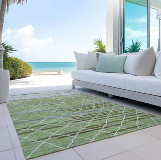 Piper Looms Chantille Stripes ACN1025 Aloe Machine Washable Area Rug Outdoor Lifestyle Image Feature