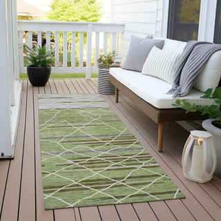 Piper Looms Chantille Stripes ACN1025 Aloe Machine Washable Area Rug Runner Outdoor Lifestyle Image Feature