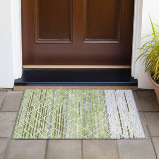 Piper Looms Chantille Stripes ACN1025 Aloe Machine Washable Area Rug Scatter Outdoor Lifestyle Image Feature