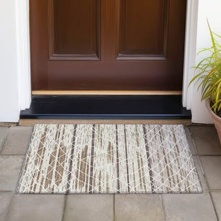 Piper Looms Chantille Stripes ACN1025 Beige Machine Washable Area Rug Scatter Outdoor Lifestyle Image Feature