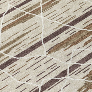 Piper Looms Chantille Stripes ACN1025 Beige Machine Washable Area Rug Swatch Image