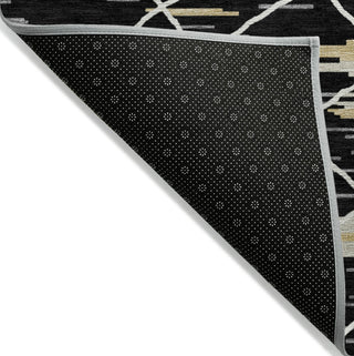 Piper Looms Chantille Stripes ACN1025 Black Machine Washable Area Rug Backing Image