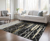 Piper Looms Chantille Stripes ACN1025 Black Machine Washable Area Rug Lifestyle Image Feature