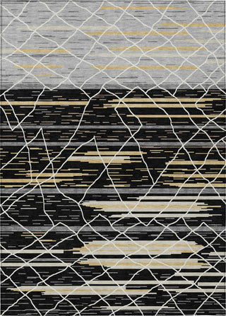 Piper Looms Chantille Stripes ACN1025 Black Machine Washable Area Rug main image