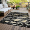 Piper Looms Chantille Stripes ACN1025 Black Machine Washable Area Rug Outdoor Lifestyle Image Feature