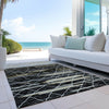Piper Looms Chantille Stripes ACN1025 Black Machine Washable Area Rug Outdoor Lifestyle Image Feature