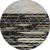 Piper Looms Chantille Stripes ACN1025 Black Machine Washable Area Rug Round Main Image