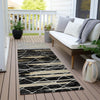 Piper Looms Chantille Stripes ACN1025 Black Machine Washable Area Rug Runner Outdoor Lifestyle Image Feature