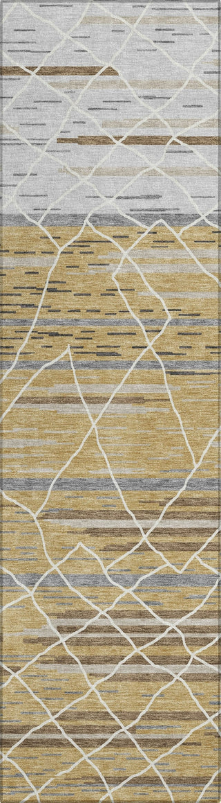 Piper Looms Chantille Stripes ACN1025 Gold Machine Washable Area Rug Runner Main Image