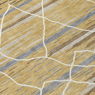 Piper Looms Chantille Stripes ACN1025 Gold Machine Washable Area Rug Swatch Image