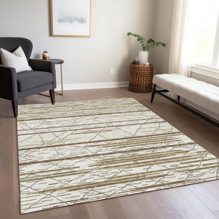 Piper Looms Chantille Stripes ACN1025 Ivory Machine Washable Area Rug Lifestyle Image Feature