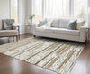 Piper Looms Chantille Stripes ACN1025 Ivory Machine Washable Area Rug Lifestyle Image Feature