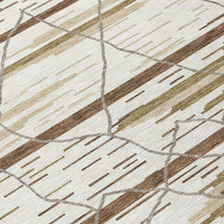 Piper Looms Chantille Stripes ACN1025 Ivory Machine Washable Area Rug Swatch Image