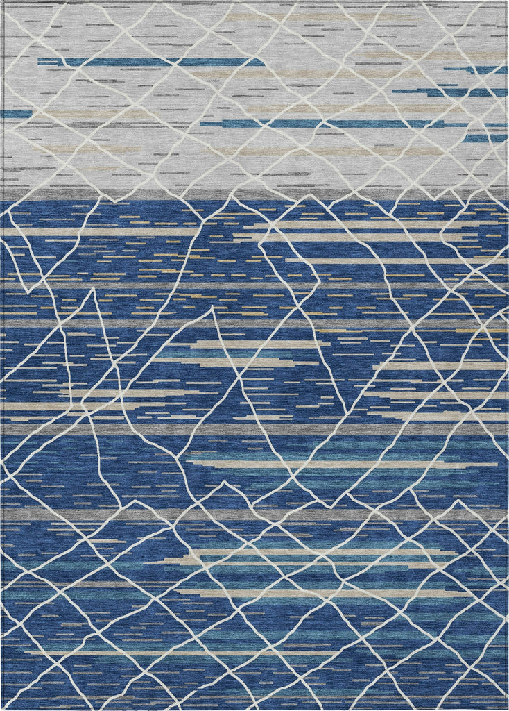 Piper Looms Chantille Stripes ACN1025 Navy Machine Washable Area Rug main image