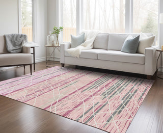 Piper Looms Chantille Stripes ACN1025 Pink Machine Washable Area Rug Lifestyle Image Feature