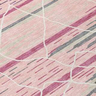 Piper Looms Chantille Stripes ACN1025 Pink Machine Washable Area Rug Swatch Image