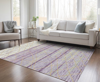 Piper Looms Chantille Stripes ACN1025 Purple Machine Washable Area Rug Lifestyle Image Feature