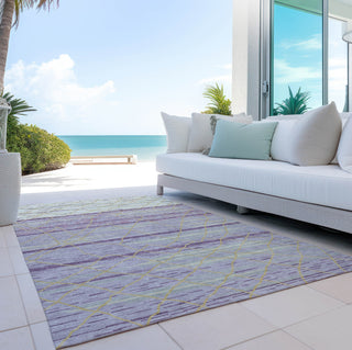 Piper Looms Chantille Stripes ACN1025 Purple Machine Washable Area Rug Outdoor Lifestyle Image Feature