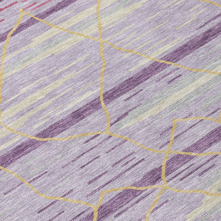 Piper Looms Chantille Stripes ACN1025 Purple Machine Washable Area Rug Swatch Image