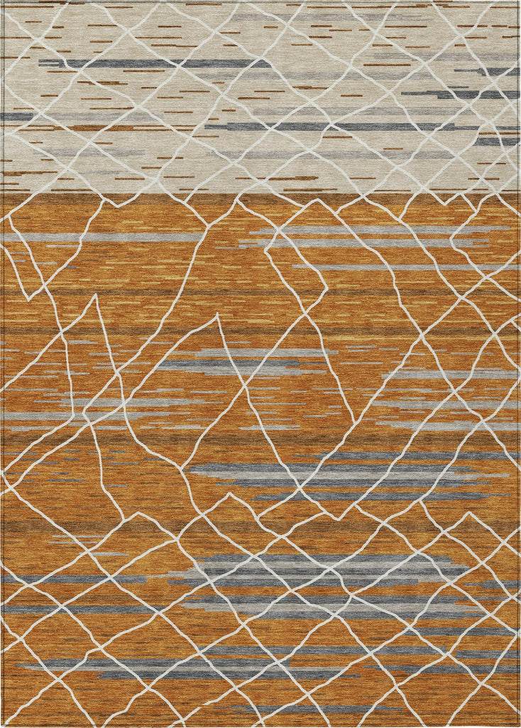 Piper Looms Chantille Stripes ACN1025 Terracotta Machine Washable Area Rug main image