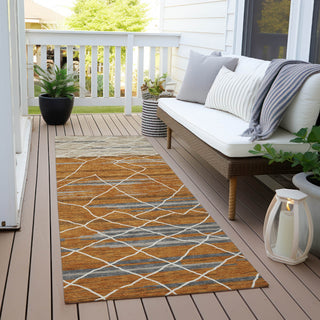 Piper Looms Chantille Stripes ACN1025 Terracotta Machine Washable Area Rug Runner Outdoor Lifestyle Image Feature