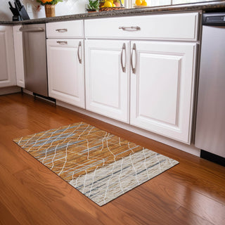 Piper Looms Chantille Stripes ACN1025 Terracotta Machine Washable Area Rug Scatter Lifestyle Image Feature