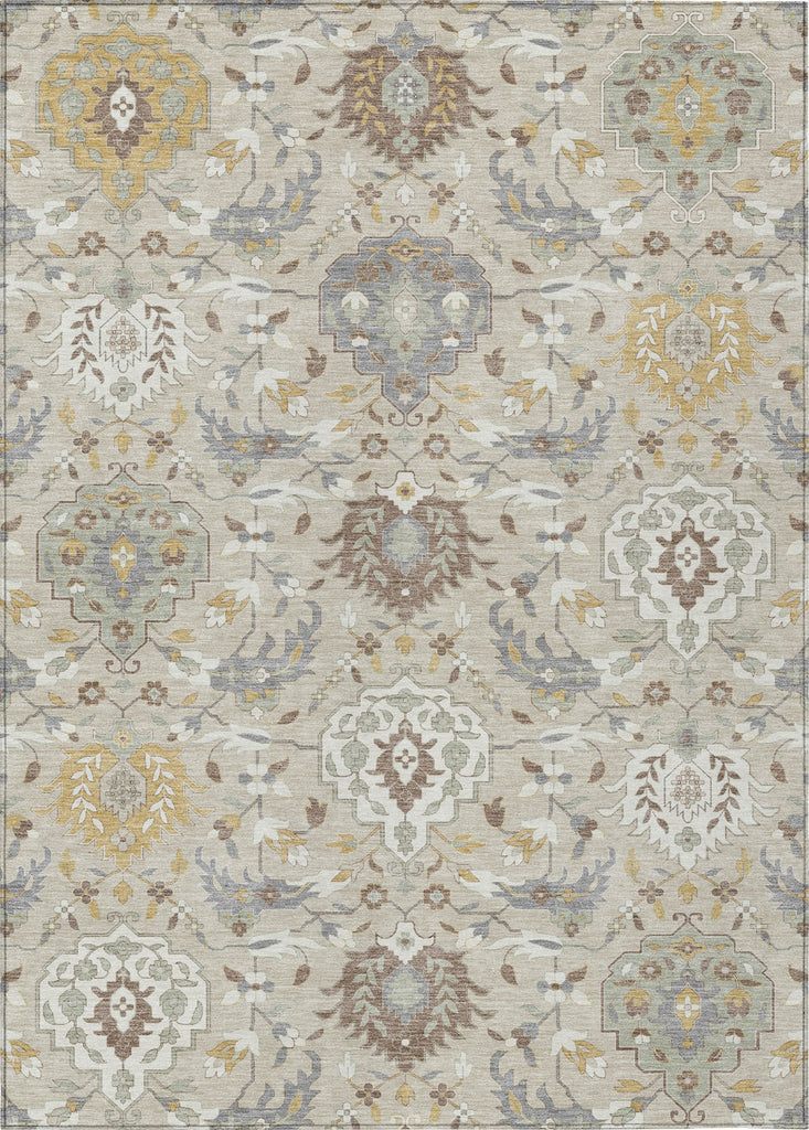 Piper Looms Chantille Damask ACN1026 Beige Machine Washable Area Rug main image