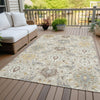 Piper Looms Chantille Damask ACN1026 Beige Machine Washable Area Rug Outdoor Lifestyle Image Feature