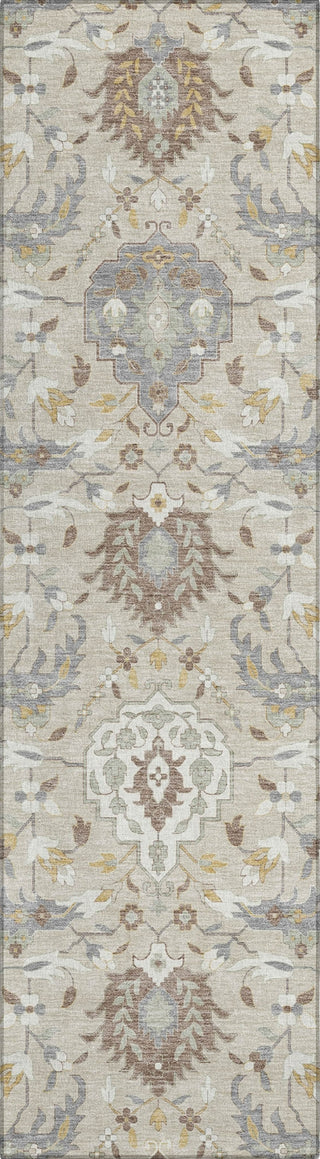 Piper Looms Chantille Damask ACN1026 Beige Machine Washable Area Rug Runner Main Image