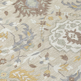 Piper Looms Chantille Damask ACN1026 Beige Machine Washable Area Rug Swatch Image