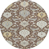 Piper Looms Chantille Damask ACN1026 Brown Machine Washable Area Rug Round Main Image