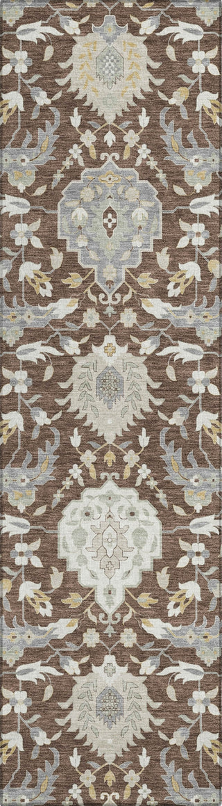 Piper Looms Chantille Damask ACN1026 Brown Machine Washable Area Rug Runner Main Image