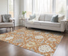 Piper Looms Chantille Damask ACN1026 Copper Machine Washable Area Rug Lifestyle Image Feature