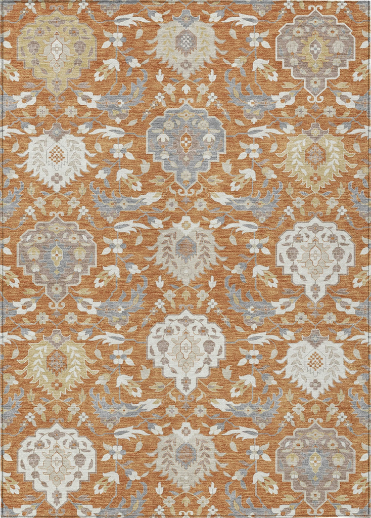 Piper Looms Chantille Damask ACN1026 Copper Machine Washable Area Rug main image