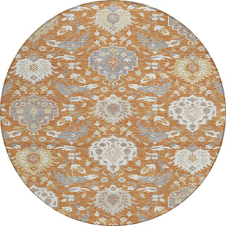 Piper Looms Chantille Damask ACN1026 Copper Machine Washable Area Rug Round Main Image