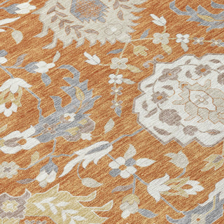 Piper Looms Chantille Damask ACN1026 Copper Machine Washable Area Rug Swatch Image