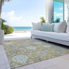 Piper Looms Chantille Damask ACN1026 Gold Machine Washable Area Rug Outdoor Lifestyle Image Feature